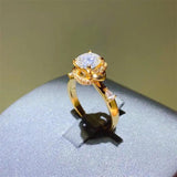 1 Carat Moissanite Zircon 925 Sterling Silver Ring - Trendsi