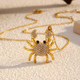 18K Gold-Plated Crab Pendant Necklace - Trendsi - Flyclothing LLC