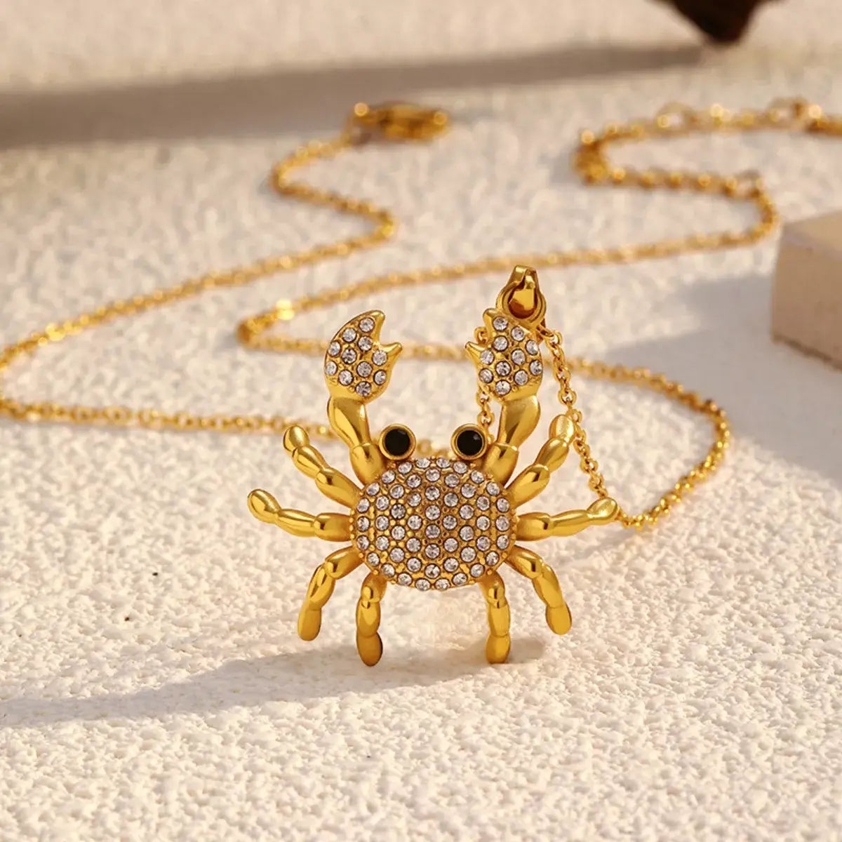 18K Gold-Plated Crab Pendant Necklace - Trendsi - Flyclothing LLC