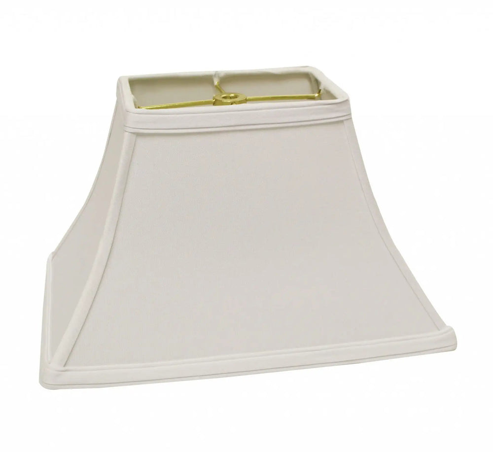 12" White Rectangle Bell No Slub Lampshade - Homeroots
