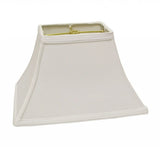12" White Rectangle Bell No Slub Lampshade - Homeroots