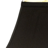 14" Black with White Lining Rectangle Bell Shantung Lampshade - Homeroots
