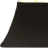 14" Black with White Lining Rectangle Bell Shantung Lampshade - Homeroots