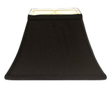 14" Black with White Lining Rectangle Bell Shantung Lampshade - Homeroots