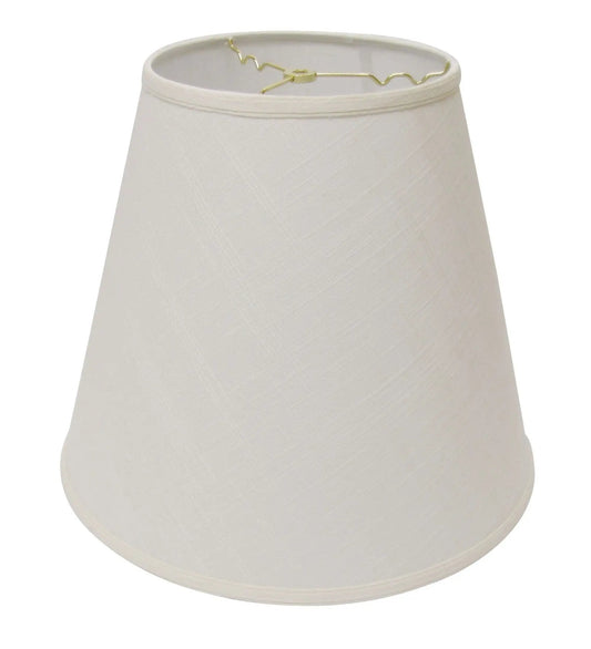 18" White Deep Empire Linen Lampshade - Homeroots