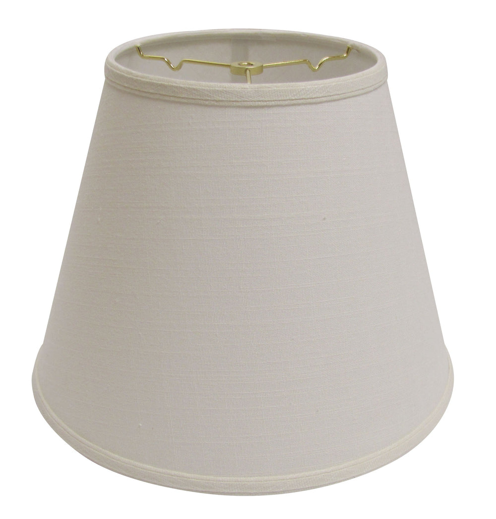 14" White Empire Deep Slanted Linen Lampshade - Homeroots