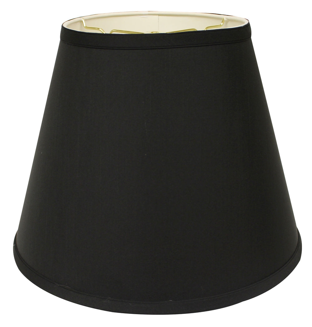 16" Black with White  Empire Deep Slanted Shantung Lampshade - Homeroots