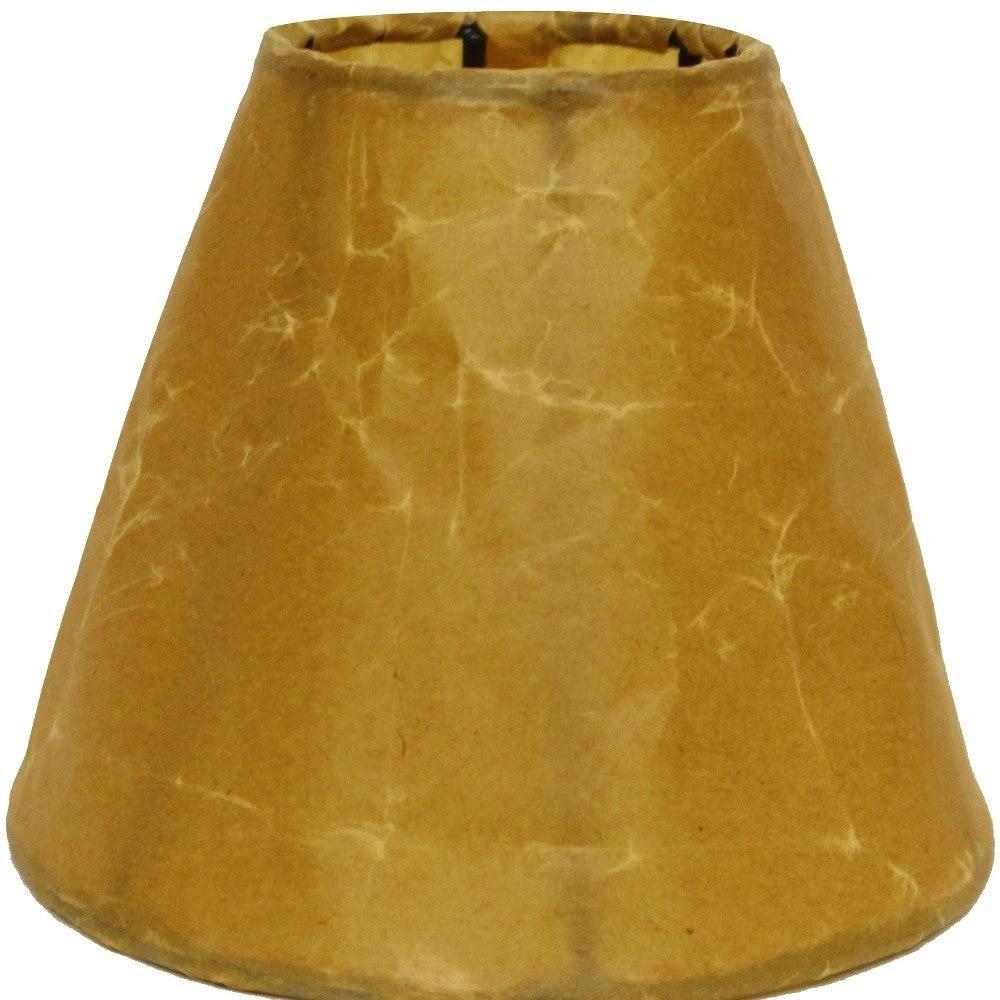 5" Brown Set of 6 Empire Slanted Chandelier Crinkle Oil Paper Lampshades - Homeroots