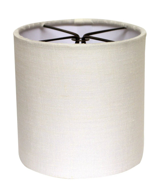 5" Snow Set of 6 Drum Chandelier Linen Lampshades - Homeroots