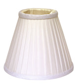 4" White Set of 6 Slanted Pleat Chandelier Silk Lampshades - Homeroots - Flyclothing LLC
