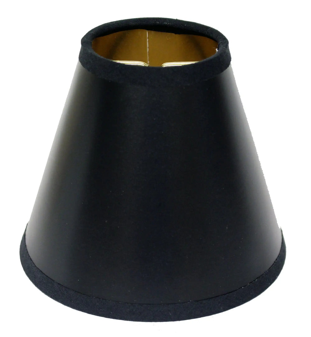 4" Black with Gold Set of 6 Chandelier Parchment Lampshadess - Homeroots