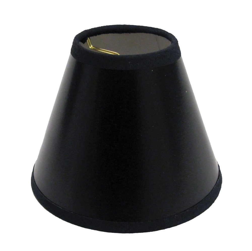 5" Black with White Set of 6 Chandelier Parchment Lampshades - Homeroots