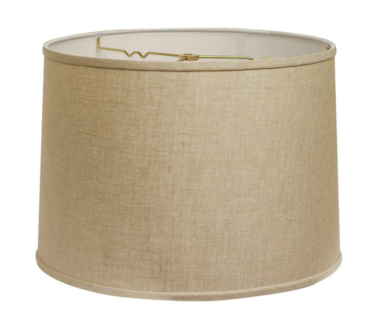 13" Dark Wheat Throwback Drum Linen Lampshade - Homeroots