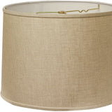 13" Dark Wheat Throwback Drum Linen Lampshade - Homeroots