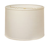 13" White Throwback Drum Linen Lampshade - Homeroots
