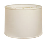 13" White Throwback Drum Linen Lampshade