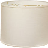 14" White Throwback Drum Linen Lampshade - Homeroots