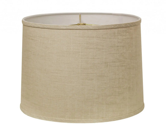 16" Light Wheat Throwback Drum Linen Lampshade - Homeroots
