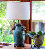 16" White Throwback Drum Linen Lampshade - Homeroots