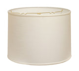 16" White Throwback Drum Linen Lampshade - Homeroots