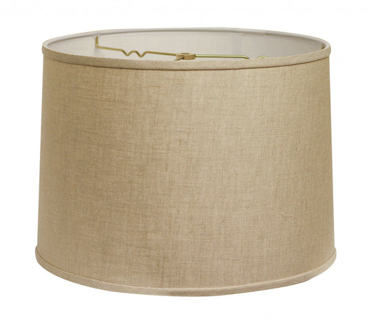 17" Dark Wheat Throwback Drum Linen Lampshade - Homeroots