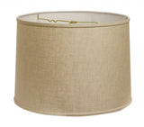 17" Dark Wheat Throwback Drum Linen Lampshade - Homeroots