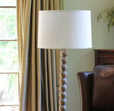 17" White Throwback Drum Linen Lampshade - Homeroots