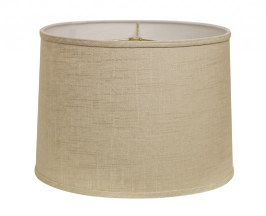 18" Light Wheat Throwback Drum Linen Lampshade - Homeroots