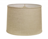 18" Light Wheat Throwback Drum Linen Lampshade - Homeroots