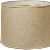 18" Dark Wheat Throwback Drum Linen Lampshade - Homeroots
