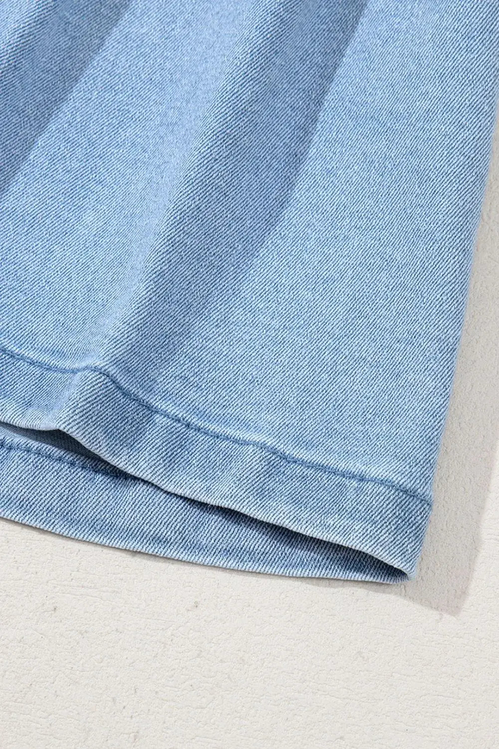 Pleated Patchwork Panel Lightweight Denim Shorts - Trendsi - Flyclothing LLC