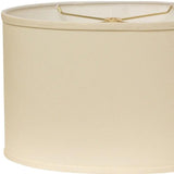 12" Ivory Throwback Oval No Slub Lampshade - Homeroots