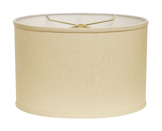 12" Parchment Biege Throwback Oval Linen Lampshade - Homeroots