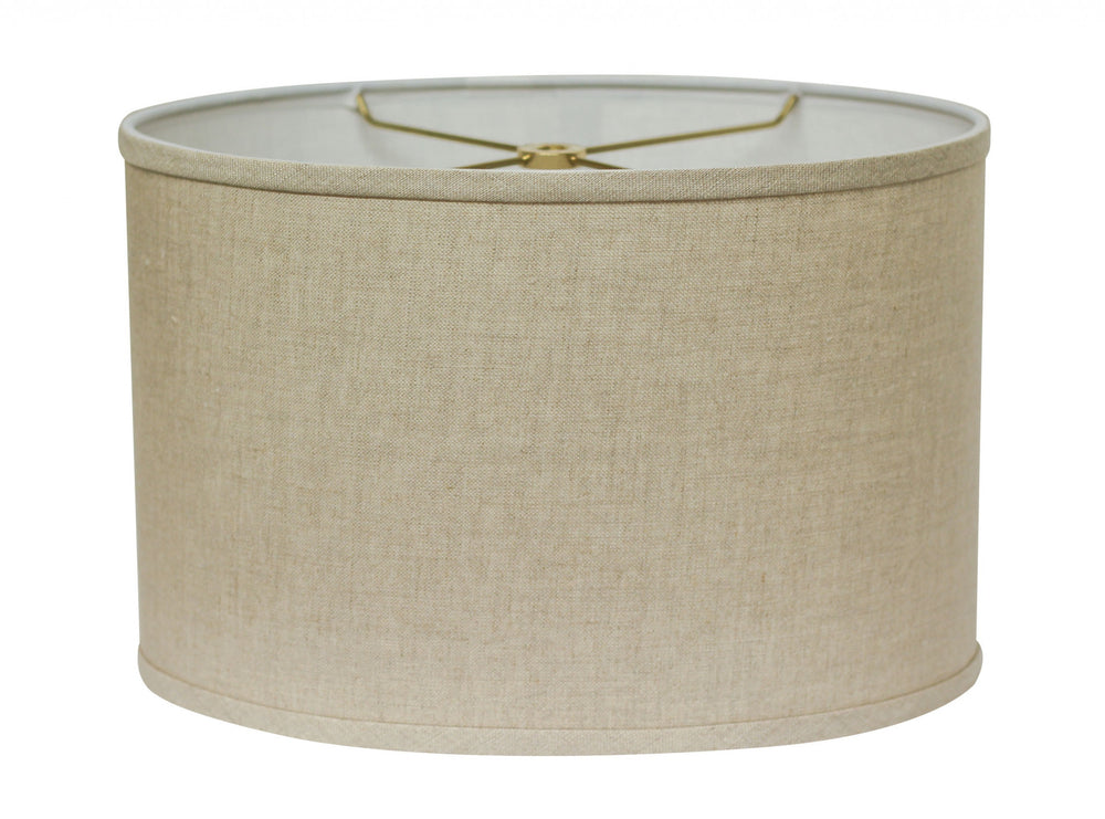 12" Dark Wheat Throwback Oval Linen Lampshade - Homeroots