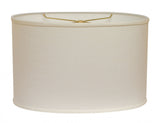 12" White Throwback Oval Linen Lampshade - Homeroots