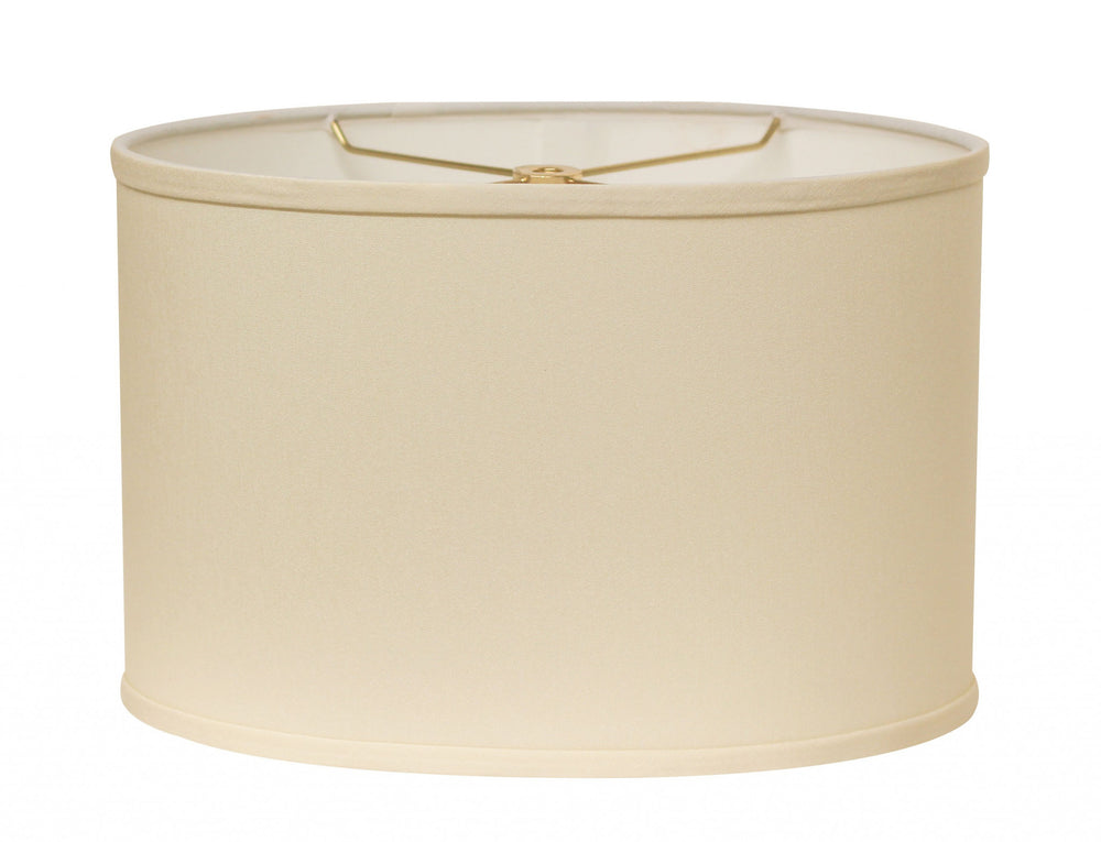 14" Ivory Throwback Oval No Slub Lampshade - Homeroots