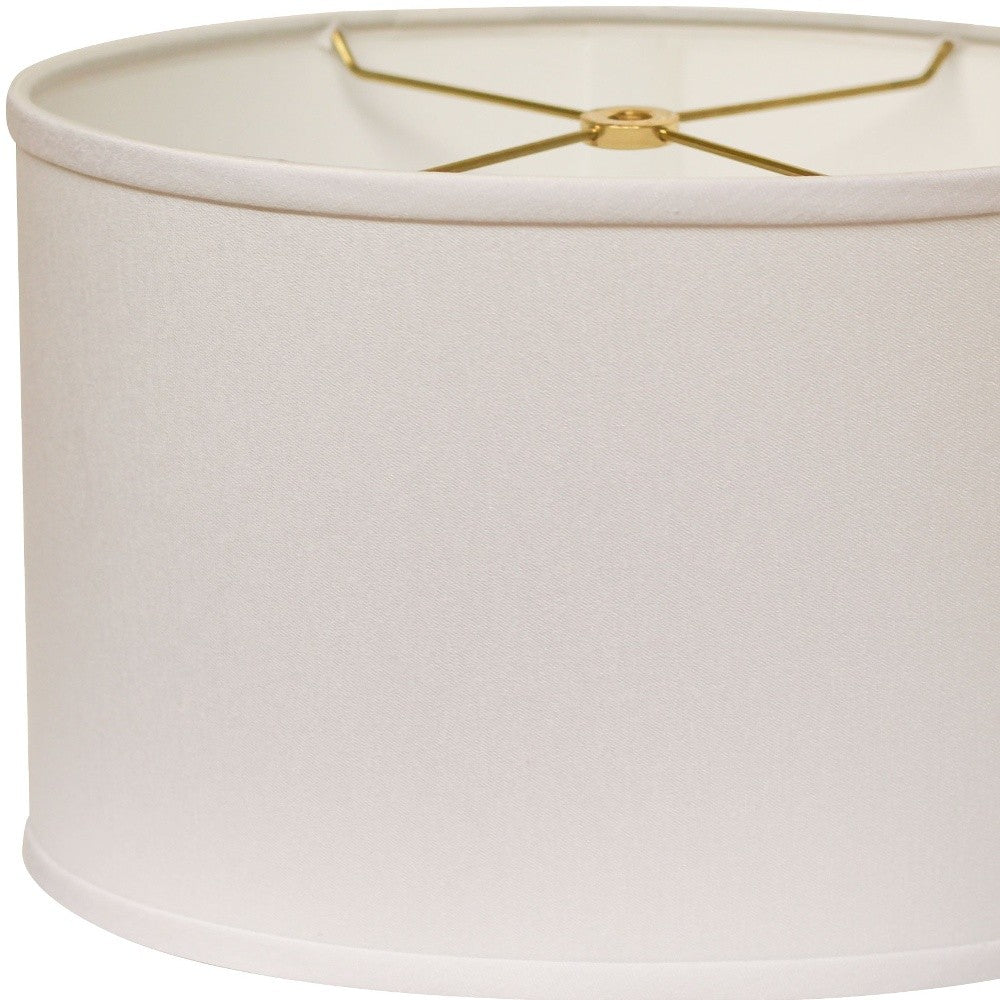 14" White Throwback Oval No Slub Lampshade - Homeroots - Flyclothing LLC