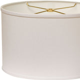 14" White Throwback Oval No Slub Lampshade - Homeroots