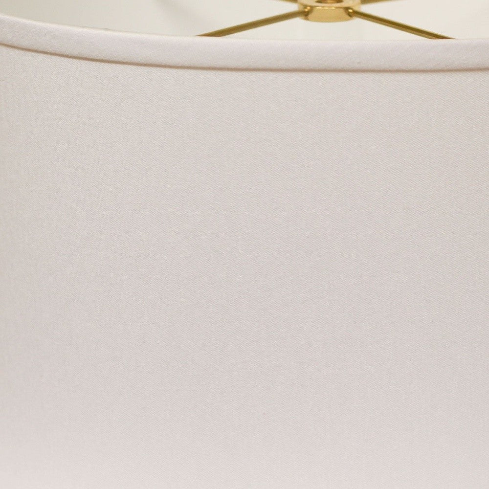 14" White Throwback Oval No Slub Lampshade - Homeroots - Flyclothing LLC