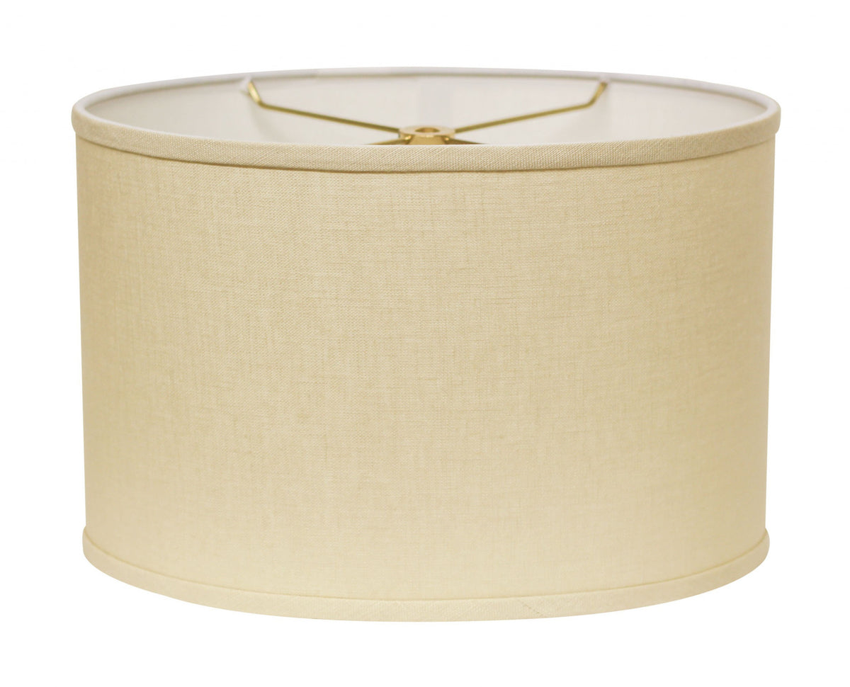 16" Parchment Biege Throwback Oval Linen Lampshade - Homeroots - Flyclothing LLC