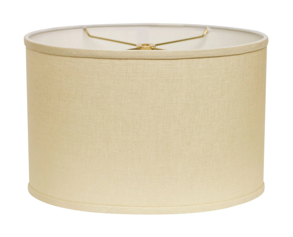 16" Parchment Biege Throwback Oval Linen Lampshade - Homeroots - Flyclothing LLC
