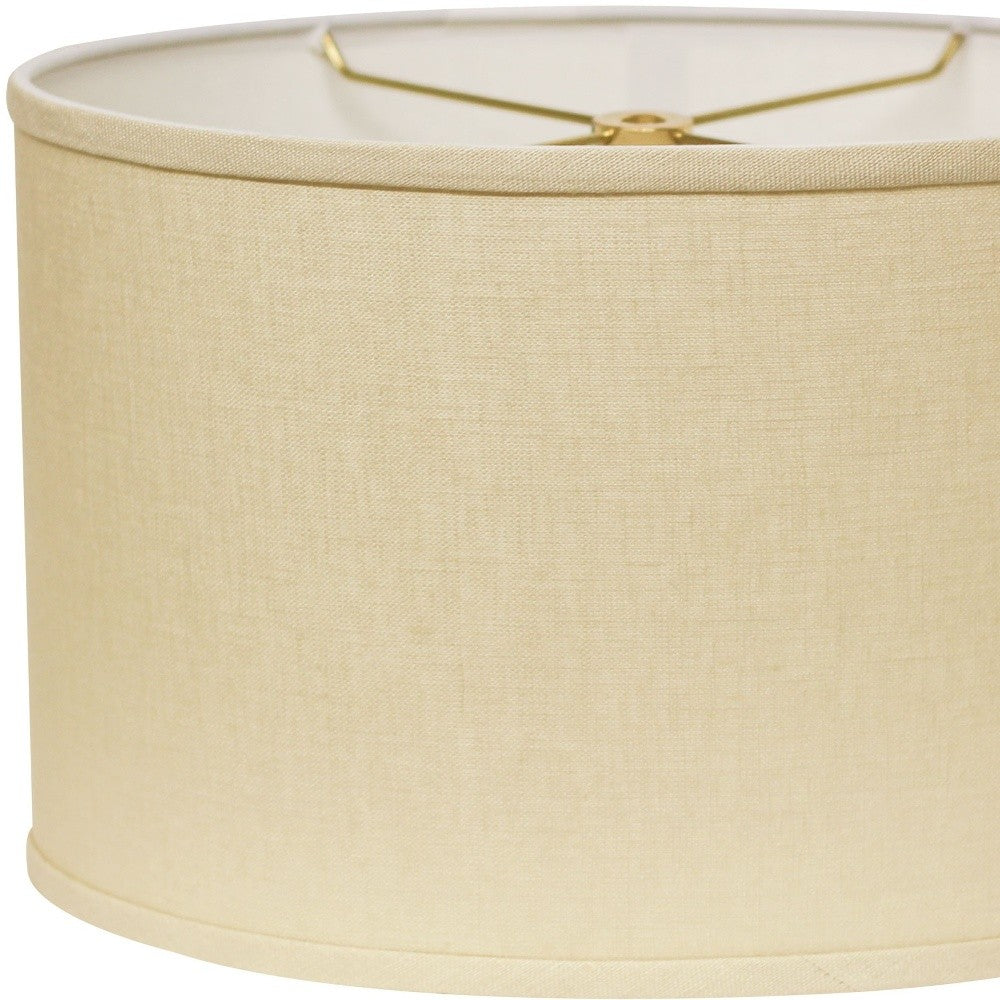 16" Parchment Biege Throwback Oval Linen Lampshade - Homeroots - Flyclothing LLC