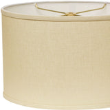 16" Parchment Biege Throwback Oval Linen Lampshade - Homeroots - Flyclothing LLC