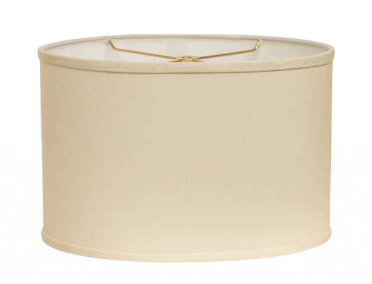 18" Ivory Throwback Oval No Slub Lampshade - Homeroots