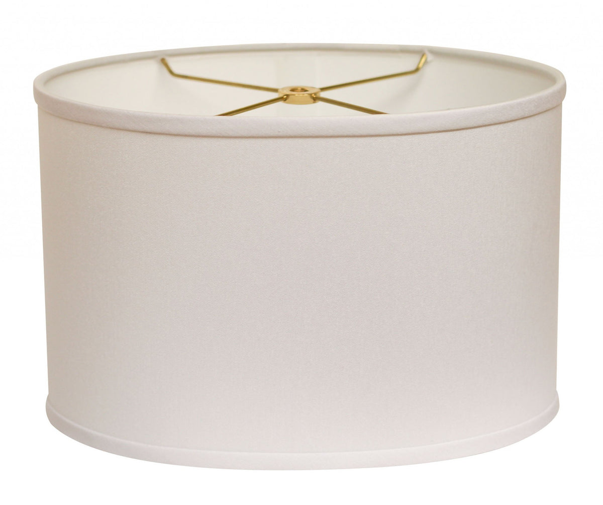 18" White Throwback Oval No Slub Lampshade - Homeroots - Flyclothing LLC