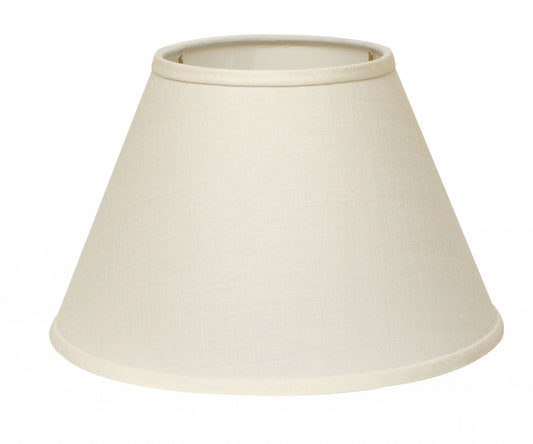 12" White Premium Empire Slanted Linen Lampshade