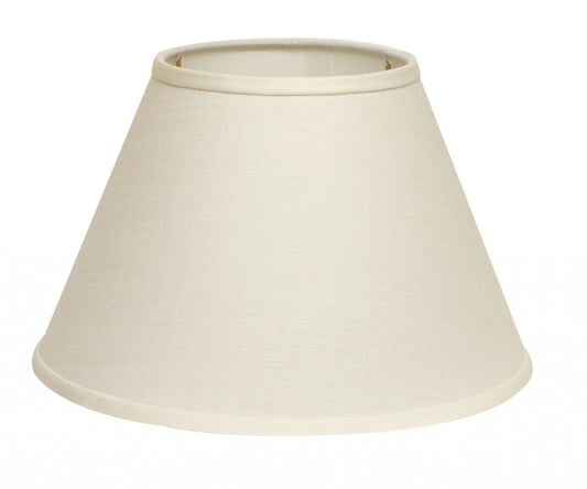 12" White Premium Empire Slanted Linen Lampshade - Homeroots