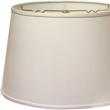 14" White Rounded Empire Slanted No Slub Lampshade - Homeroots