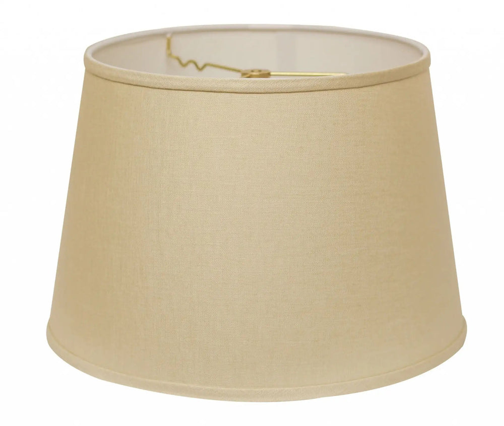 14" Parchment Biege Rounded Empire Slanted Linen Lampshade - Homeroots