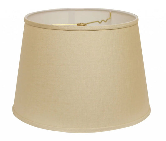 14" Parchment Biege Rounded Empire Slanted Linen Lampshade - Homeroots